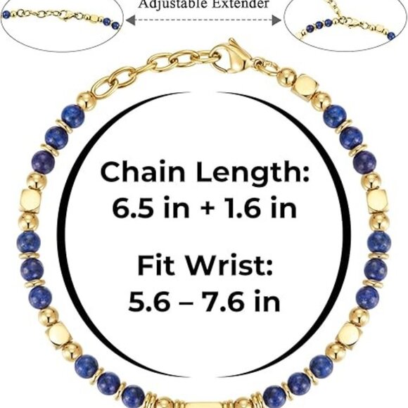 Navy Blue Trendy Beaded Boho Bracelet - Picture 3 of 5